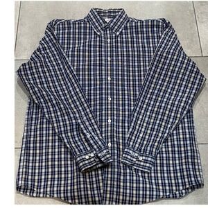 Brooks Brothers Madison Original Polo Shirt Long Sleeve Plaid Non Iron Mens L